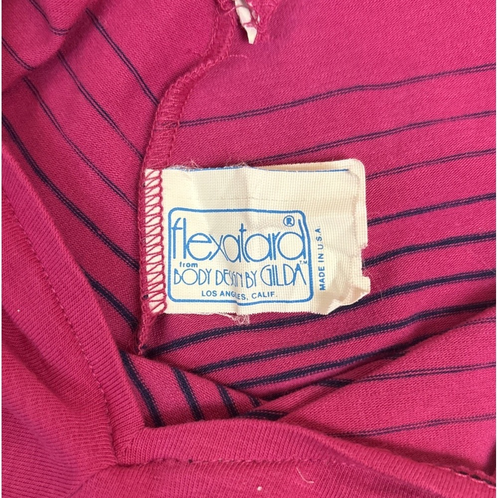 Vintage 90s Chevron Jumpsuit Pink Blue Drop Waist Dance Aerobic Women Small - Picture 6 of 7
